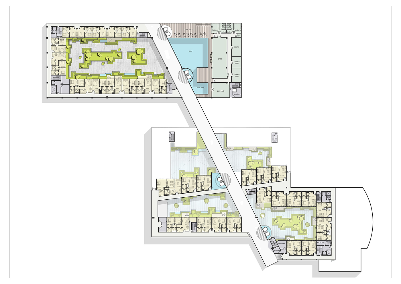 colors design grid hotel Landscape mall modular module pattern White