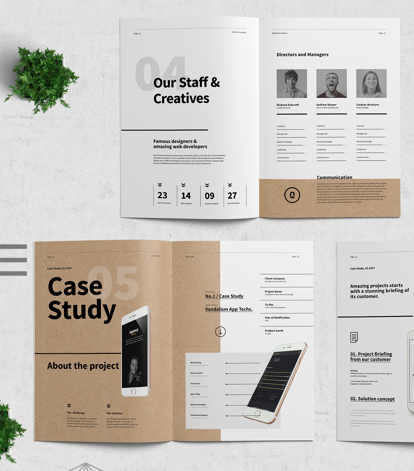 Proposal design brand brief agency corporate minimal Project brochure creative