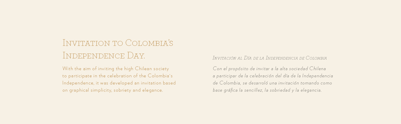 Invitation colombia type clean elegance stamp sobriety simplicity Independence