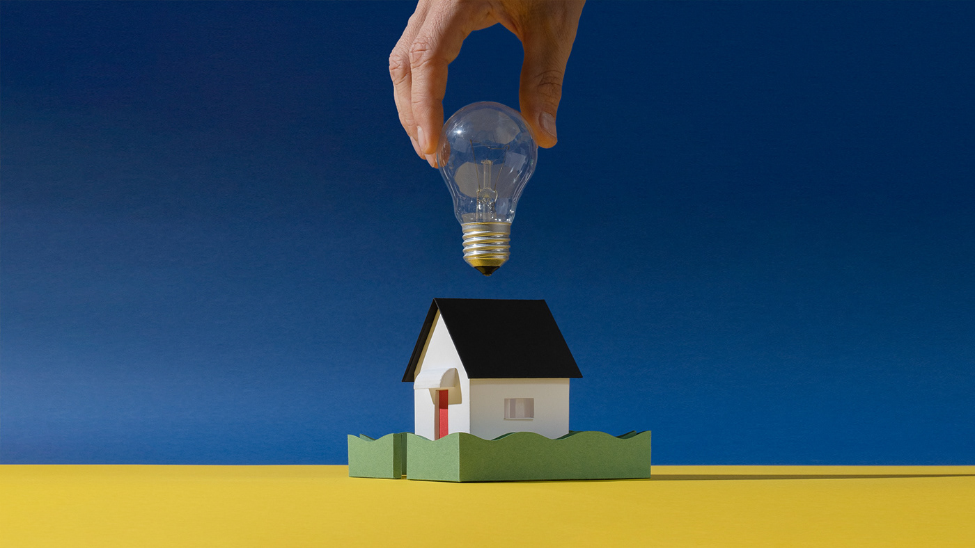 bulb energy efficiency green ILLUSTRATION  paperart papercraft Sustainability tactile tinyhouse