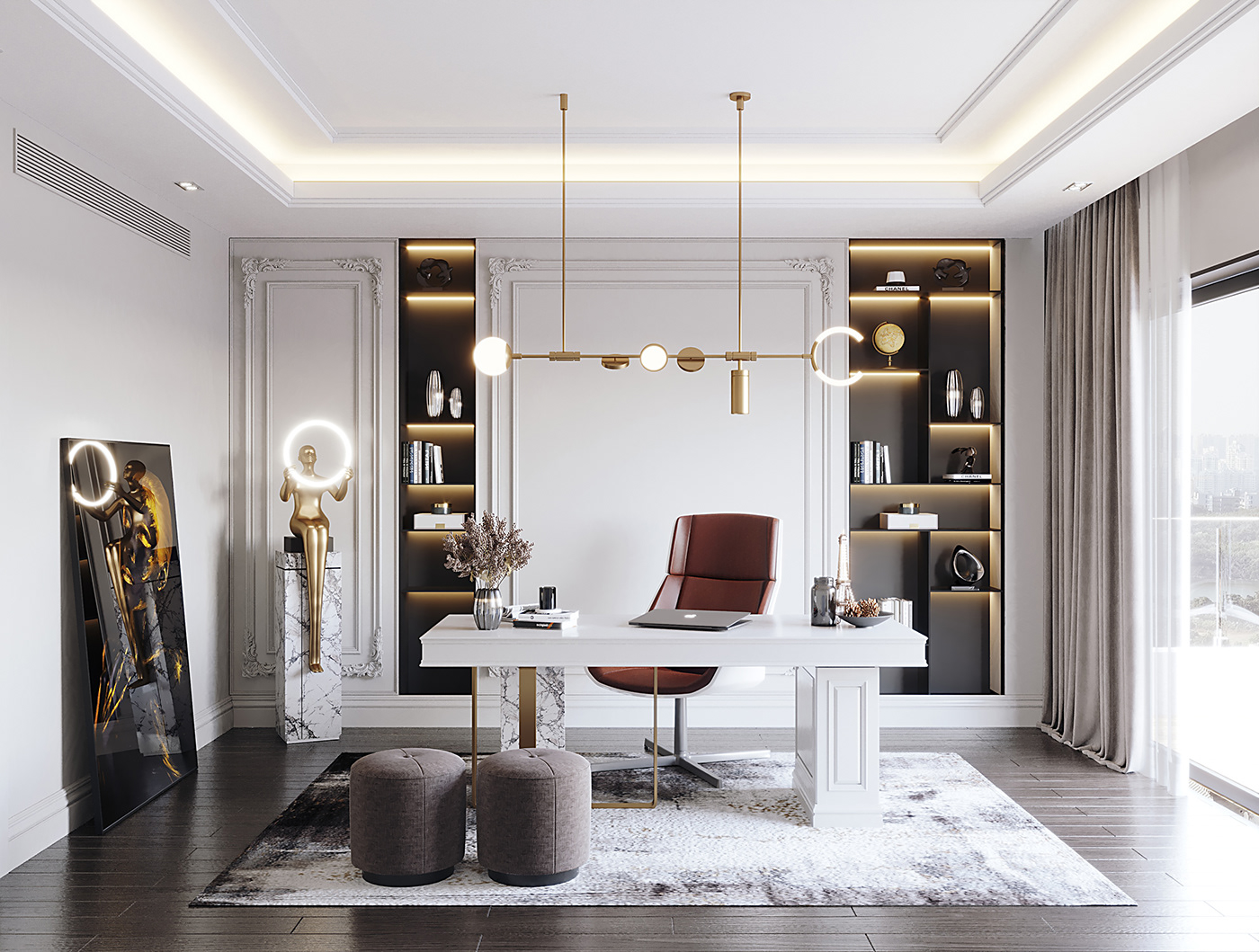 3D 3dmax Classic corona render  design Interior interior design  luxury Office Office Design