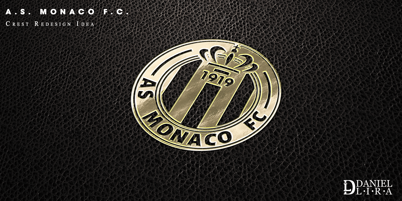 crest football france logo Monaco redesign shield escudo futebol badge