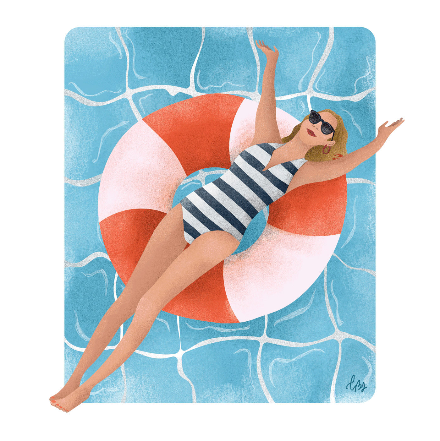 graphic design  ILLUSTRATION  Palm Springs Pool summer summer illustration Summer vibes summertime sunkissed verano