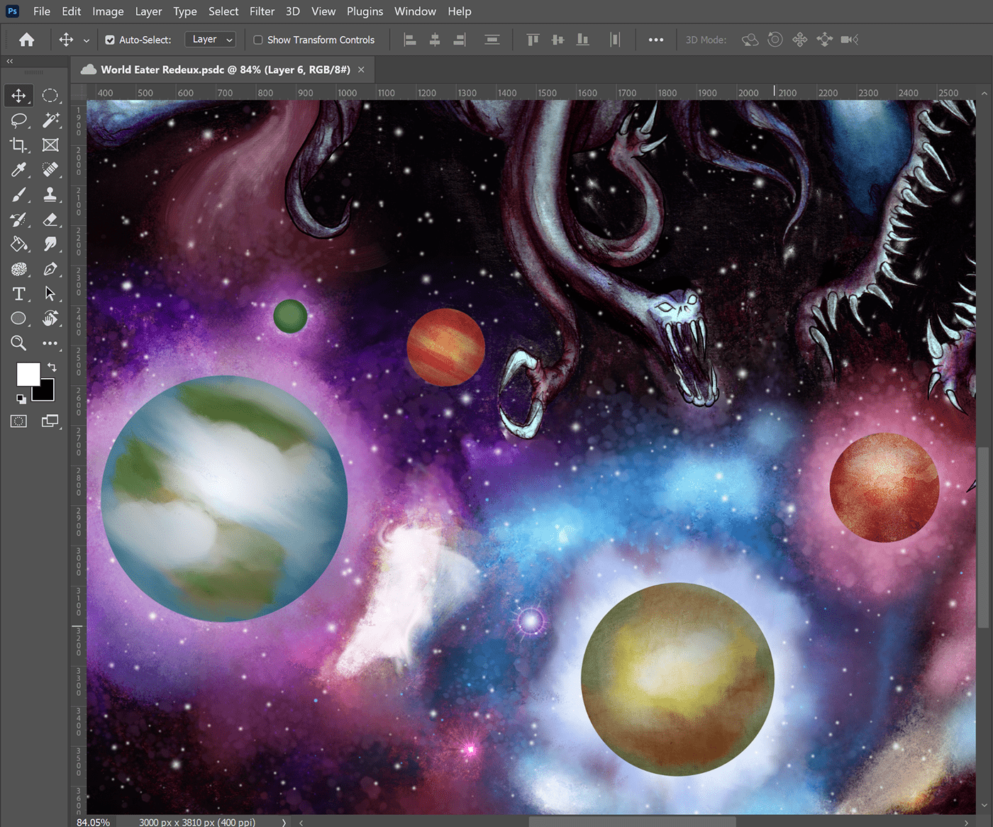 concept art dark Digital Art  digital illustration fantasy horror monster painting   Space  watercolor