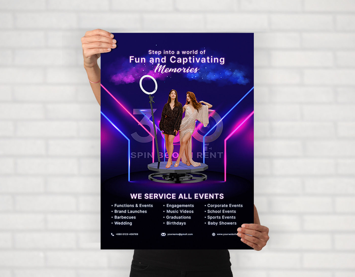 flyer Flyer Design Social media post poster banner Advertising  360 photo booth 360 photo booth flyer 360 photo booth rental 360spin