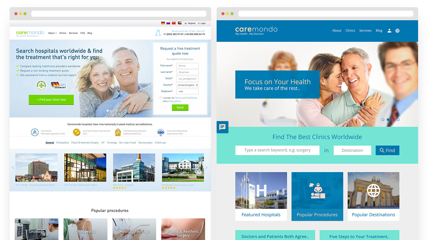 CareMondo Redesign - Home Page