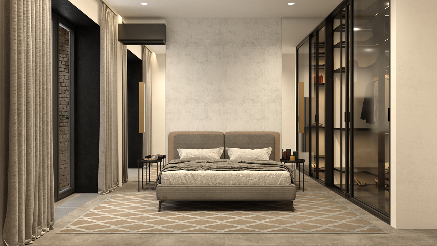 3dmax interior design  moderninterior Render visualization интерьер Интерьер квартиры современный интерьер спальня