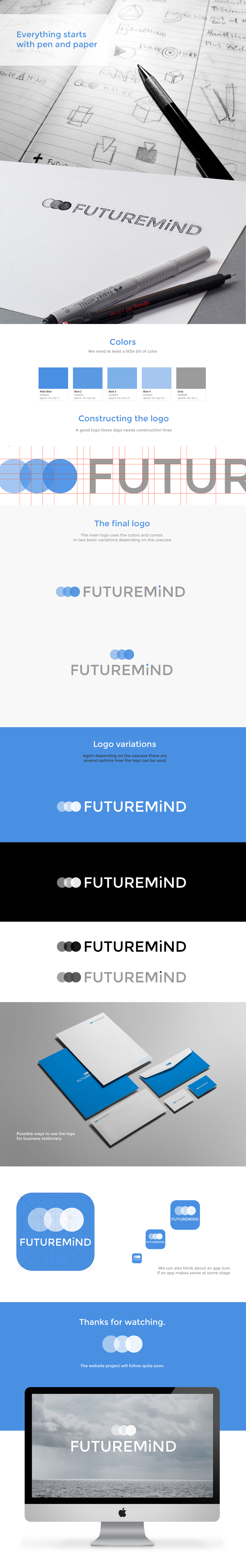 logo Futuremind creation blue grey
