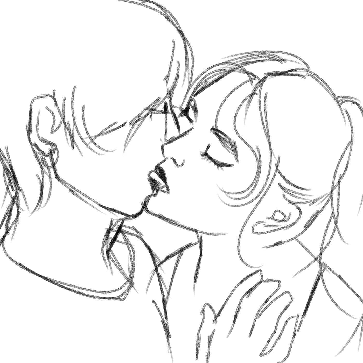 Love partners kiss cute original characters boyfriend and girlfriend Lovey Dovey