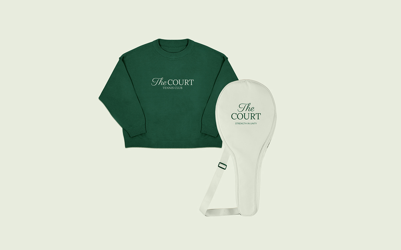 Sweatshirt and tennis rackets bag