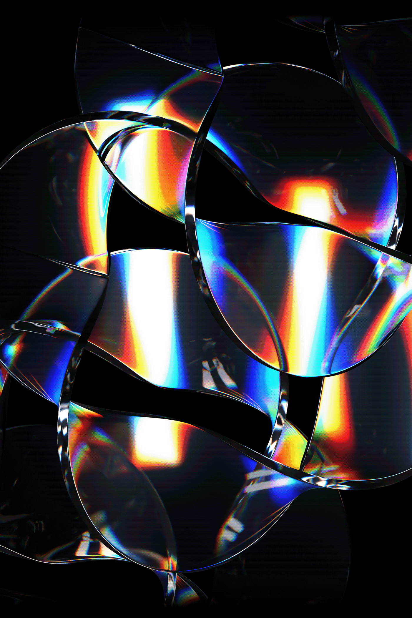 3D dispersion glass abstract Render light reflection color motion design design