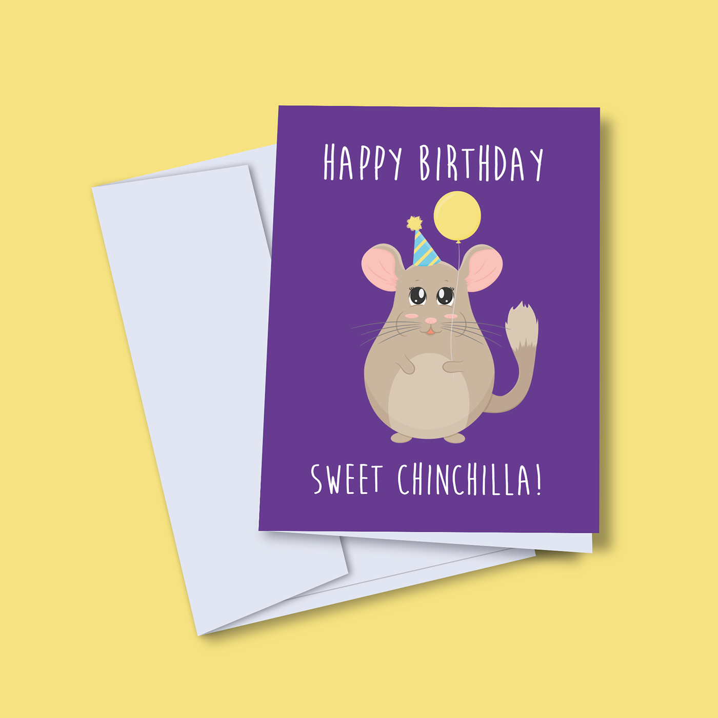 anchorman balloon Birthday card chinchilla greetings happy birthday mouse party sweet chinchilla