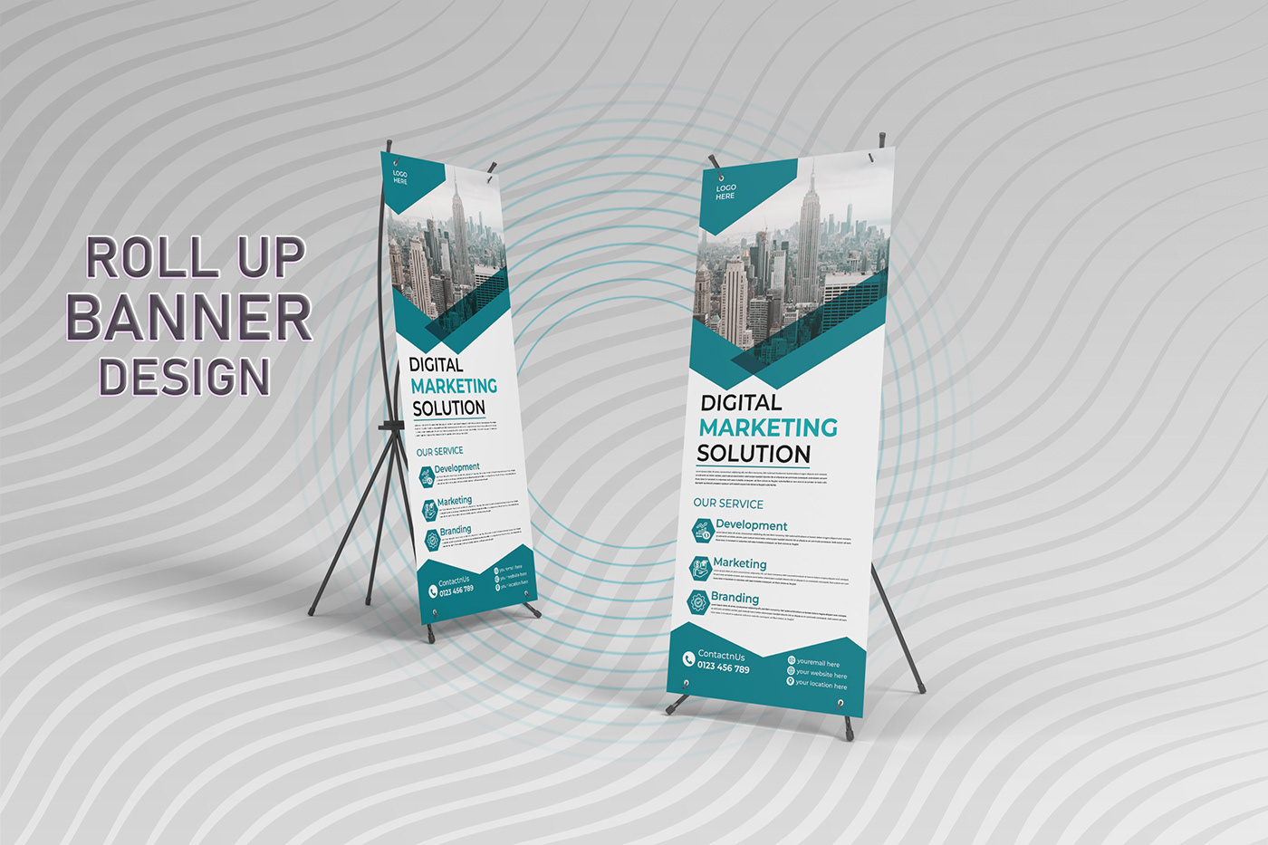design rollup roll up banner marketing   Advertising  visual identity Graphic Designer Brand Design vector brand identity