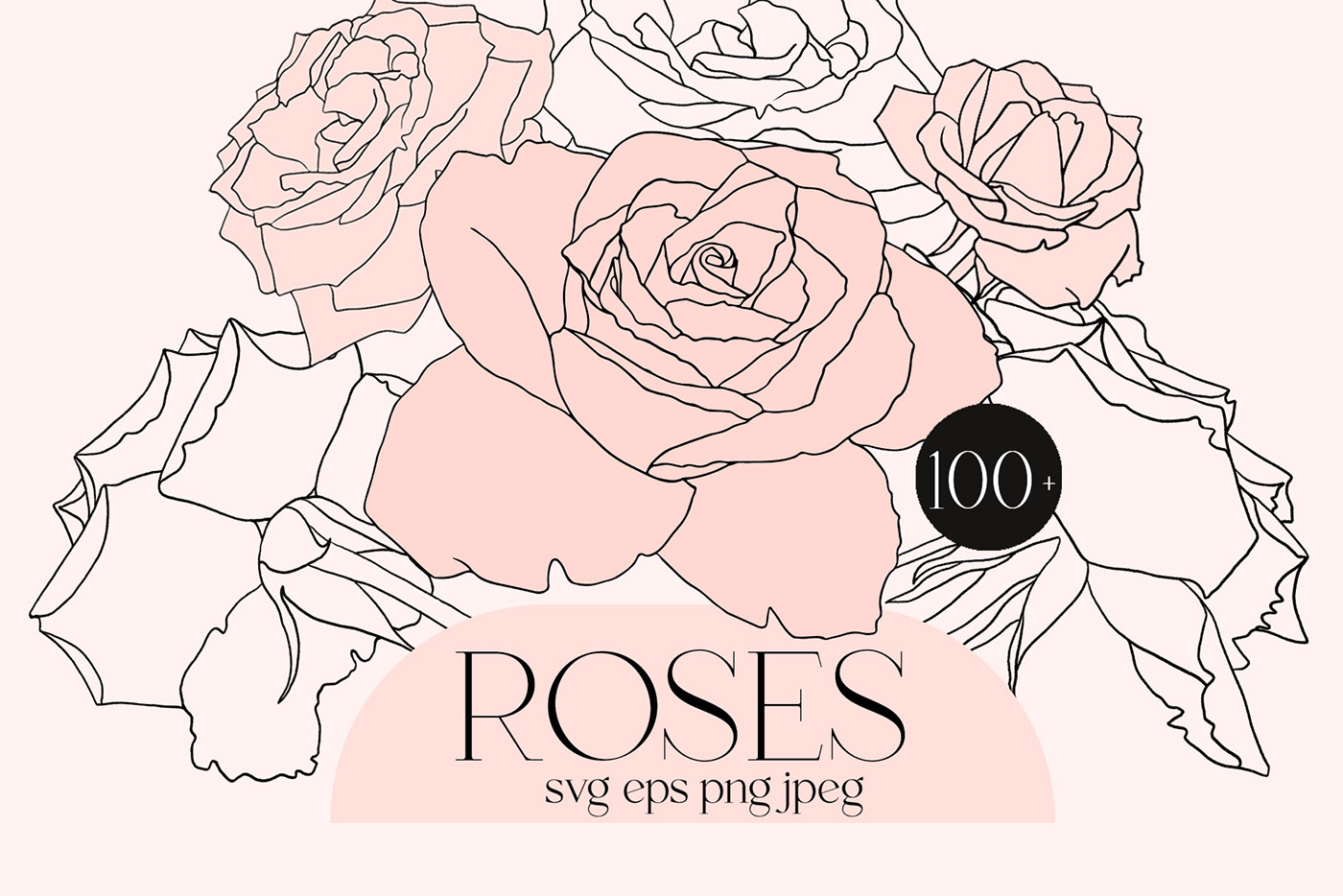 flower line minimalist modern Rose line art rose line drawing rose silhouette Rose Vector