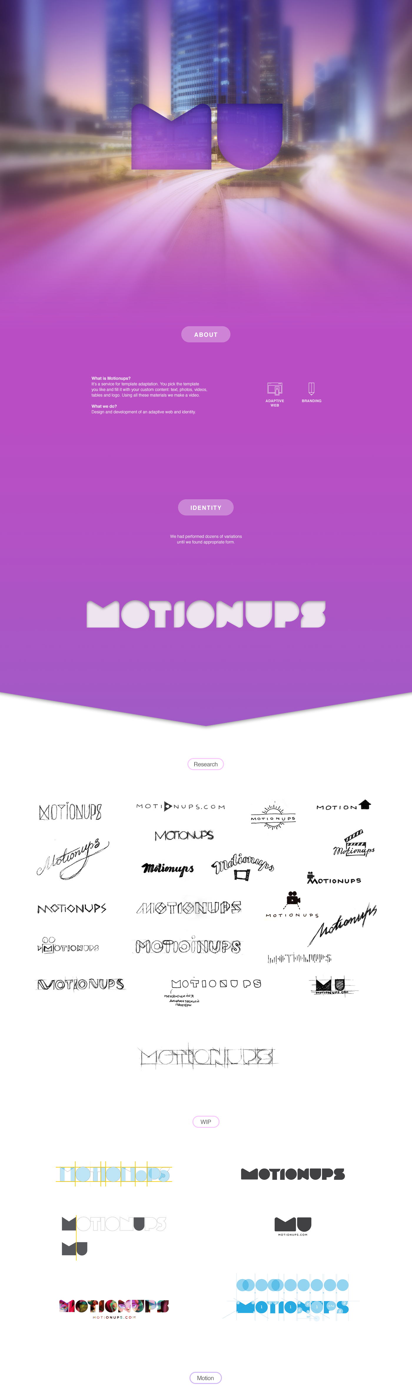 Motionups Webdesign identity logo motion development dynamicidentic Adaptive catalog interaction