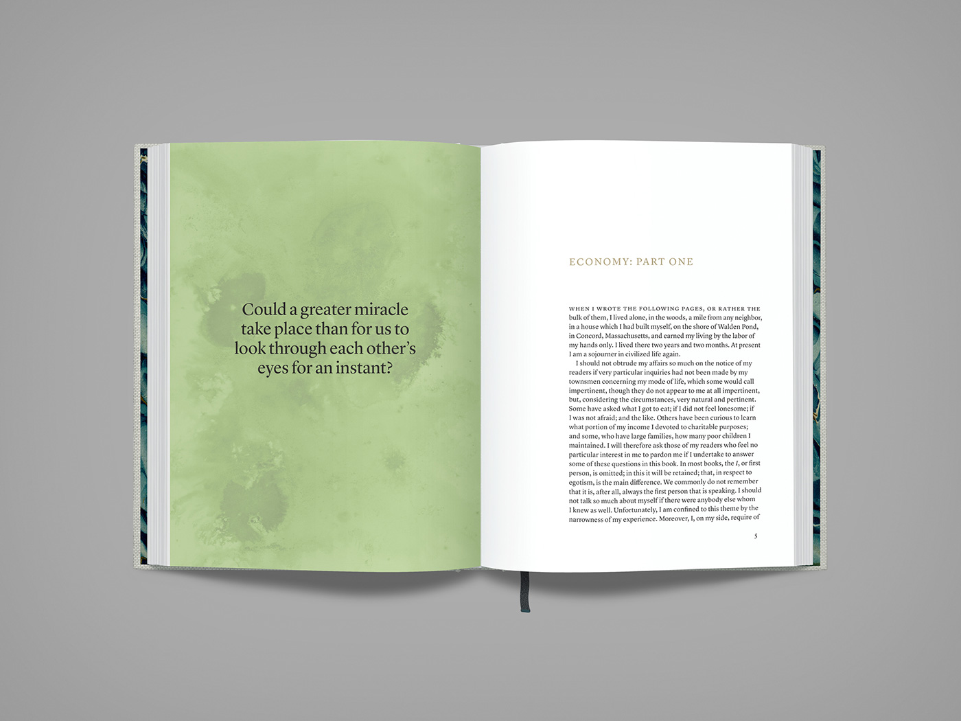 book design foil stamping Collectors Edition Kickstarter personal project Classic thoreau literature hardcover