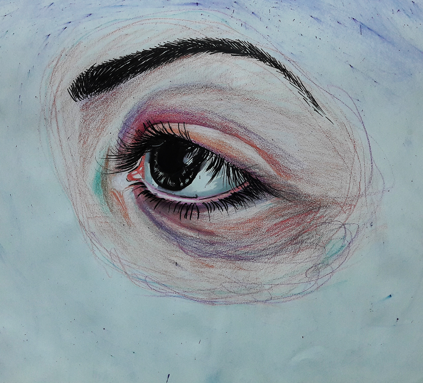 watercolor pencil eyes Character sketch sketchbook younagrtist art student romanian