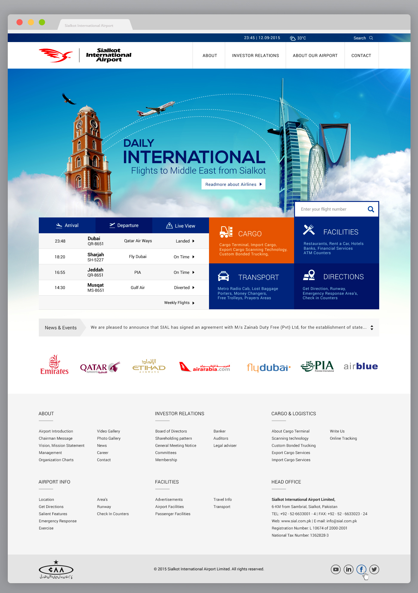 sialkot airport flight schedule Cargo services international airport Arrival departure