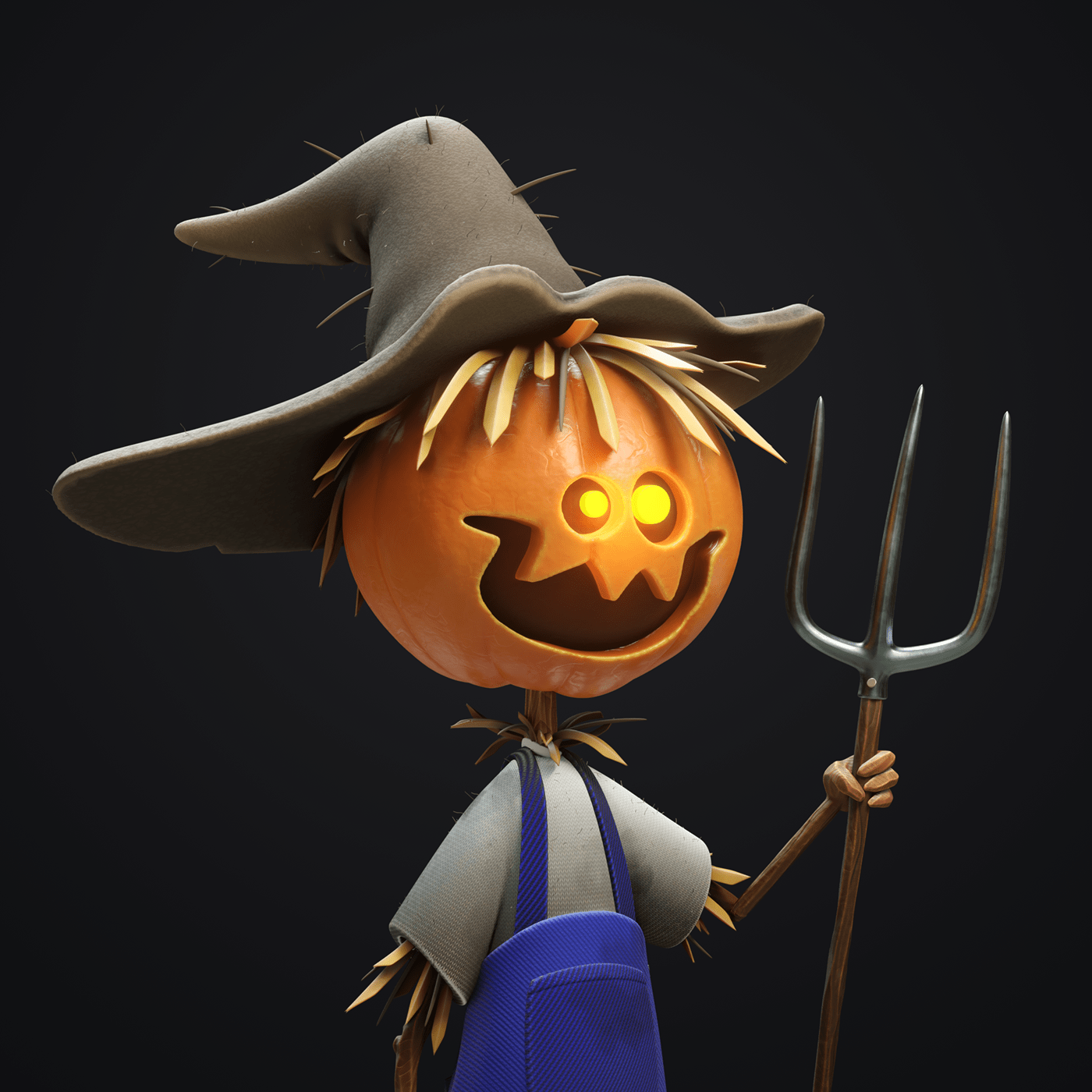 blender 3D Character modeling model Sculpt Render pumpkin concept