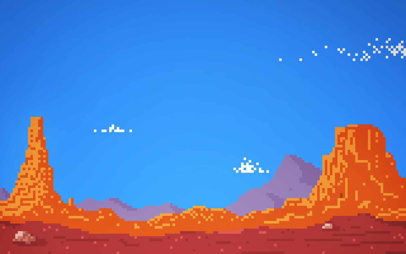 pixel Pixel art Game Art 8-bit night Day desert Landscape video game