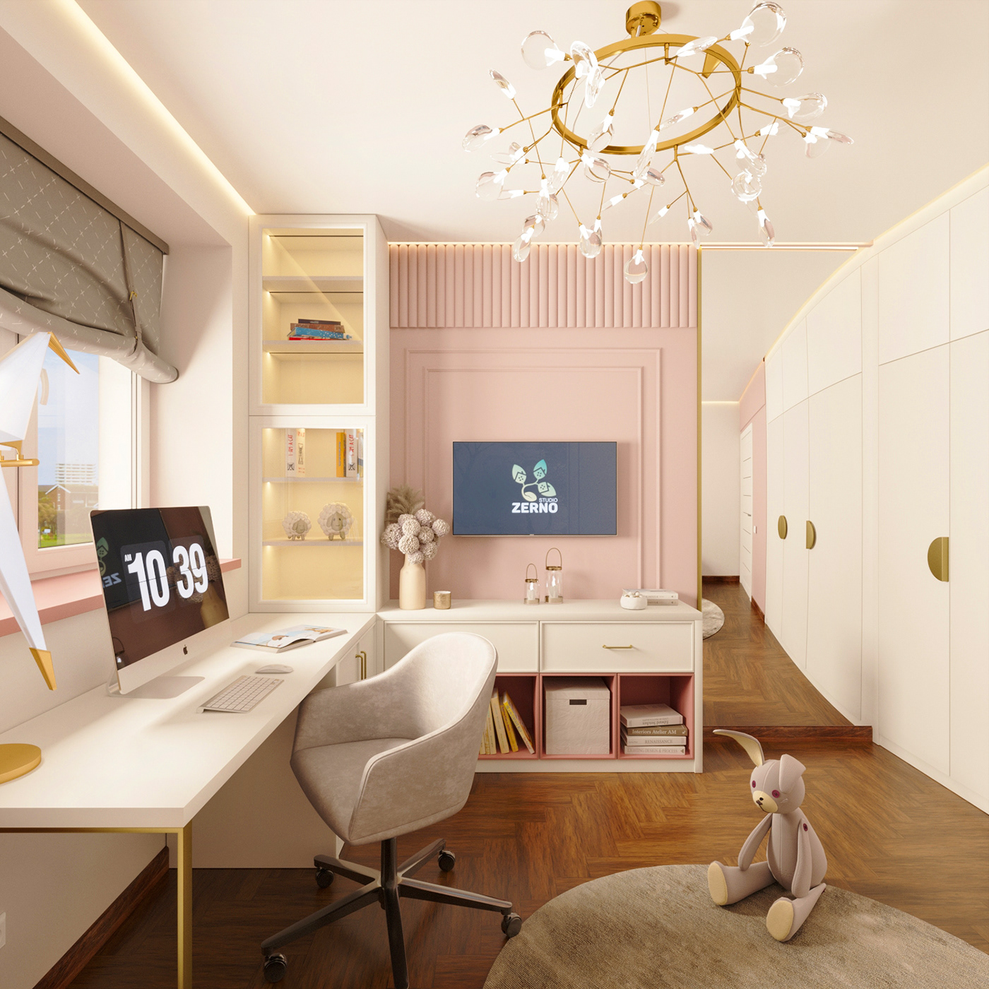 3ds max childrensroom corona interior design  Render visualization детская детскаямебель дизайн интерьера Дизайндетскойдлядевочек