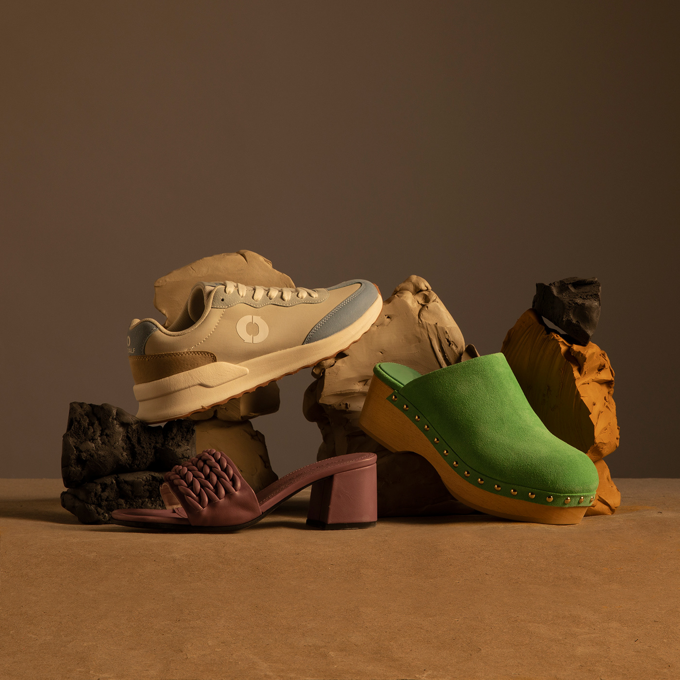 clay earth day Fashion  footwear Photography  photoshoot Product Photography shoes still life Sustainable Fashion