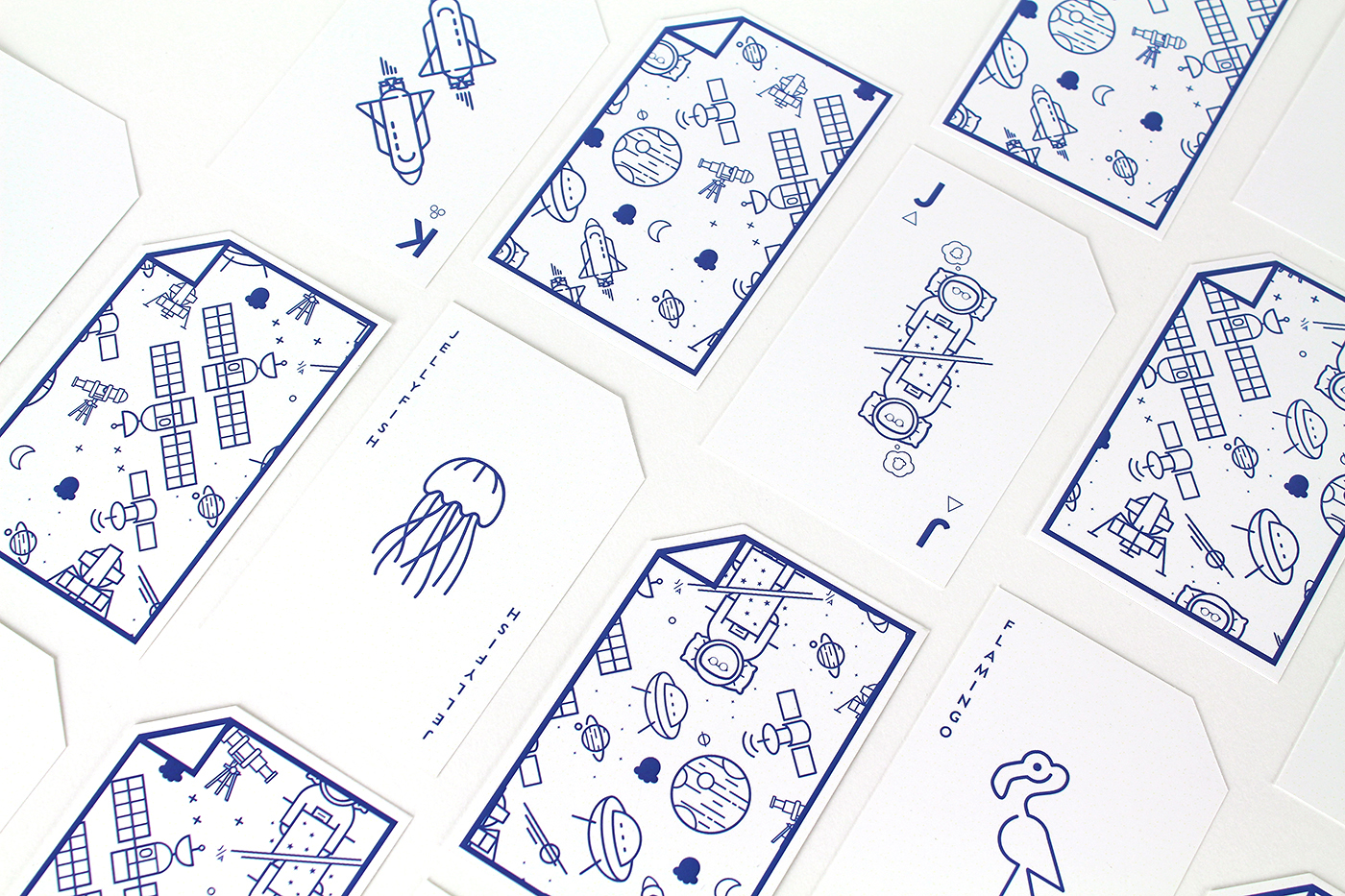 deck cards pantone print Space  thin line universe icons die cut craft game pattern greek Greece