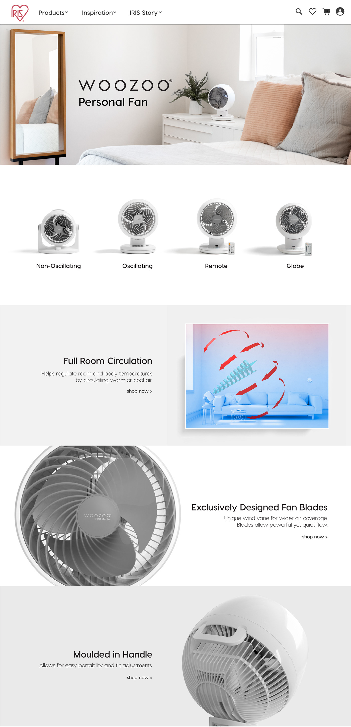 circulators development fans graphic design  iris usa inc redesign Web UI Website