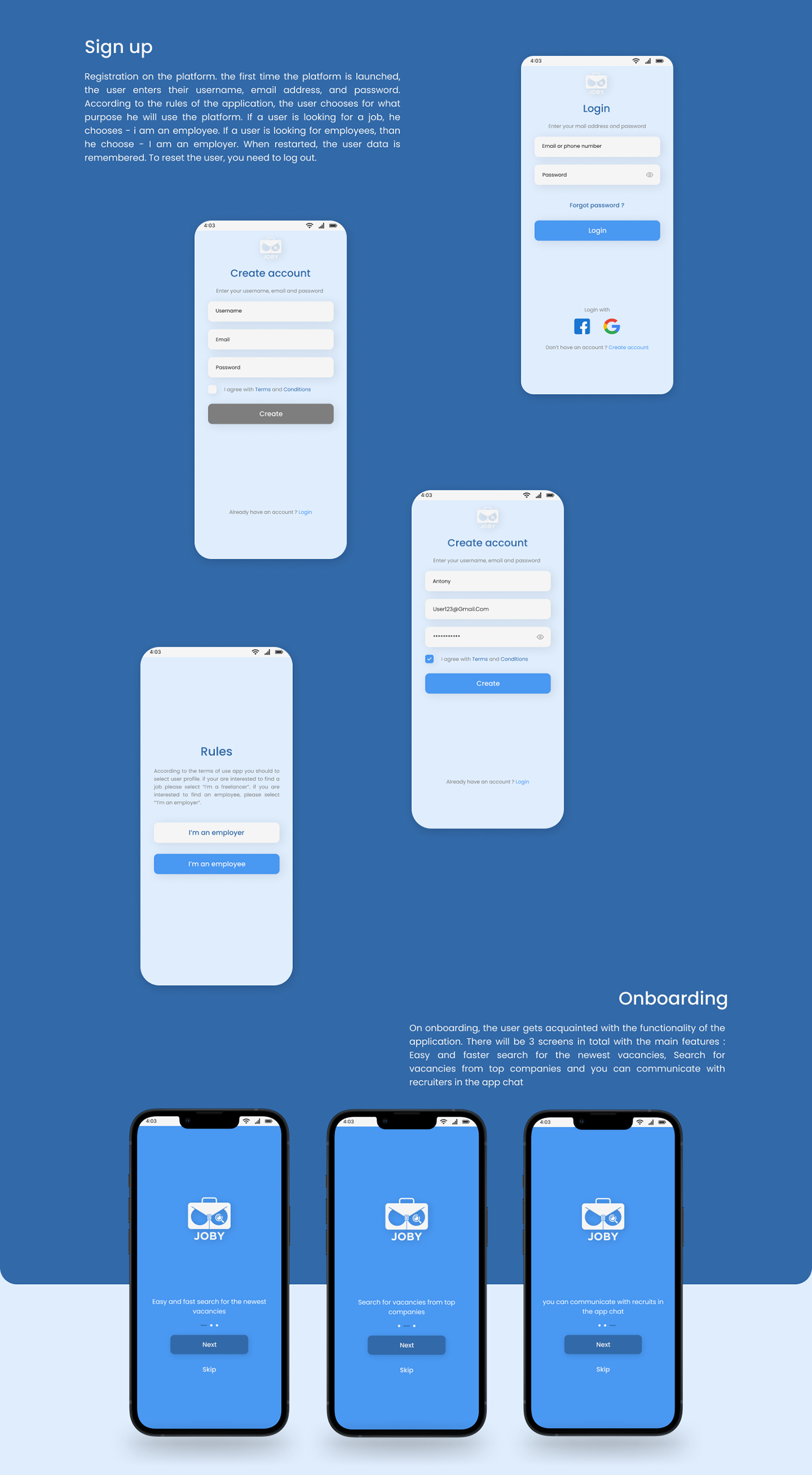 app design Figma job search app Mobile app ui design UI/UX user interface ux case study design UX design