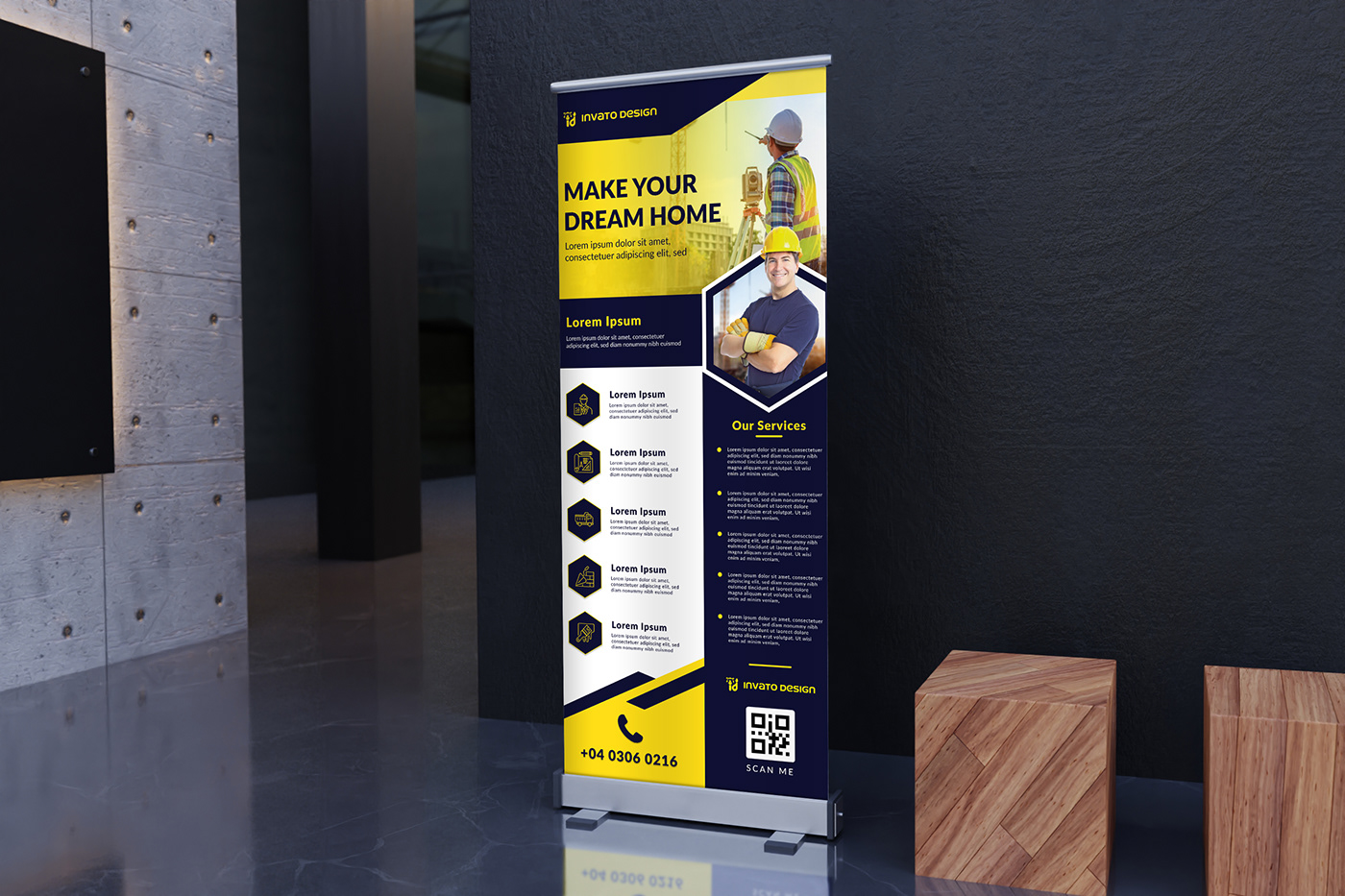 Construction Roll Up Banner retractable banner stand pop up banner exhibition banner