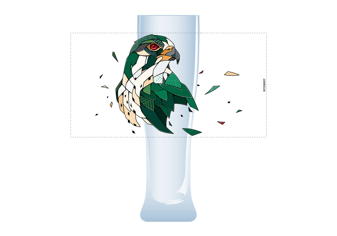 beer drink bear falcon eagle glass design tattoo vector BEER GLAS owl
