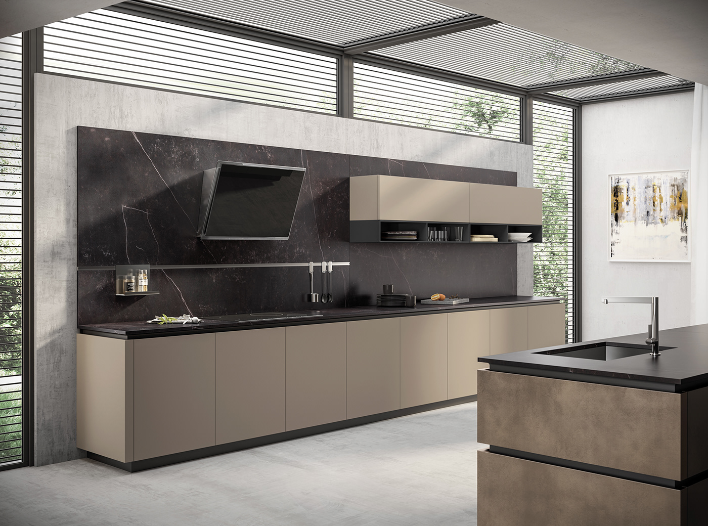 design kitchen Render rendering inspiration 2019 Interior industrial maverick studio podrini living space
