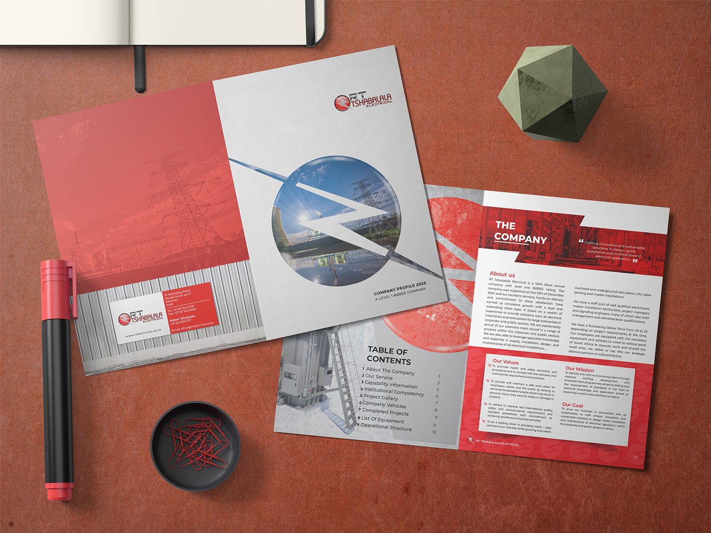 brochure business brochure company profile electrical Layout logo pattern power print text