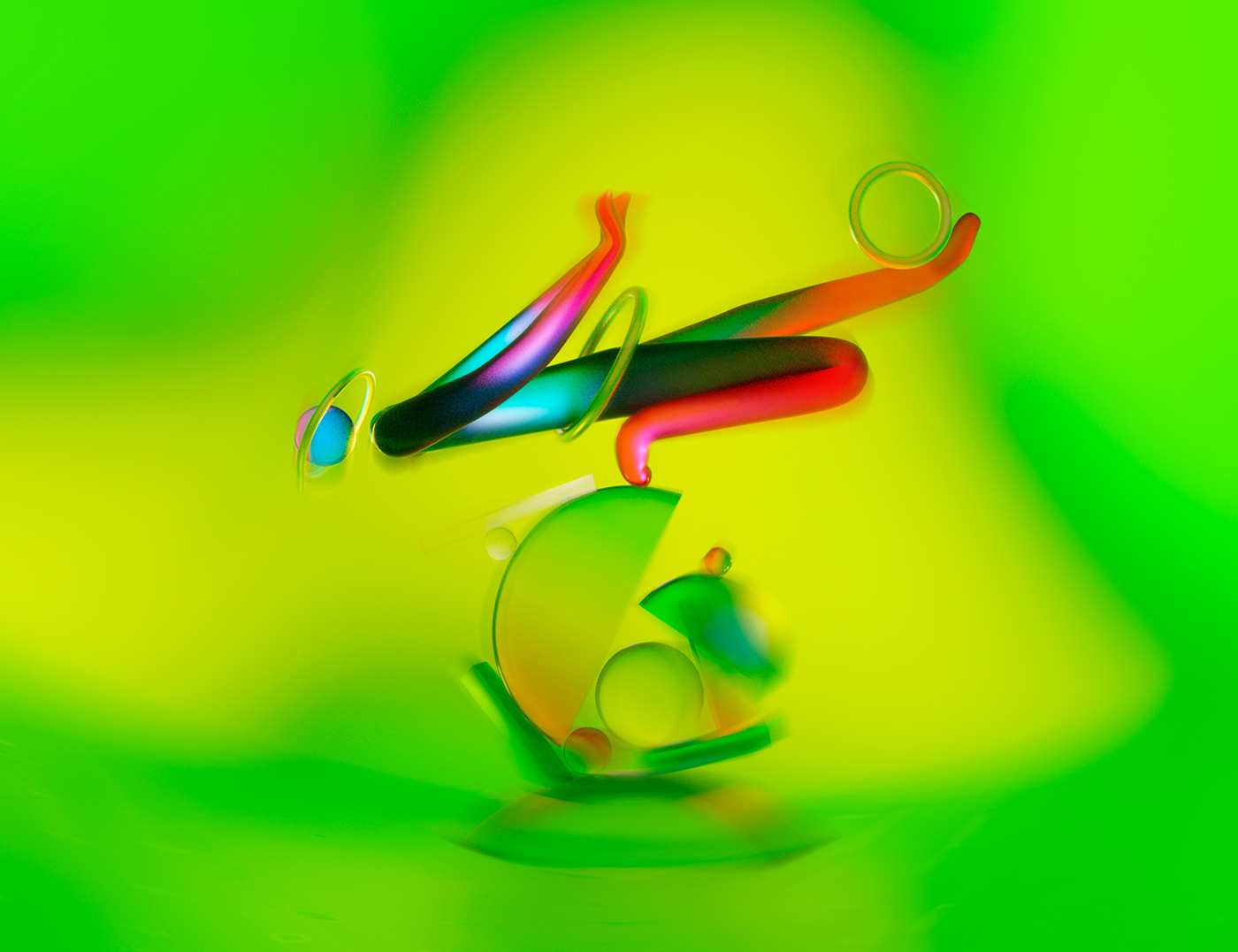 abstract blender 3d colorful illustrations glass Creativity abstract character satisfying 3D illustration dancing