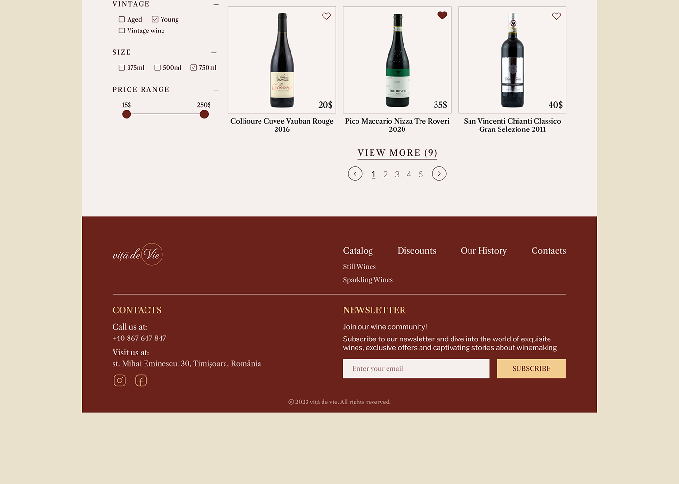 wine Ecommerce ecommerce website Wines Figma figma design ux UI/UX ui design design
