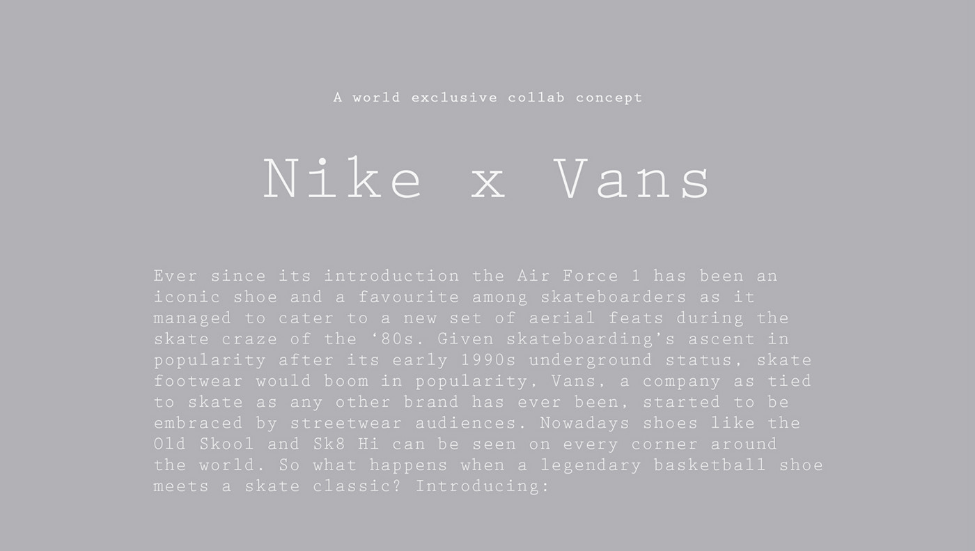 shoe Vans Nike air force 1 concept mashup hype ILLUSTRATION  Digital Art 