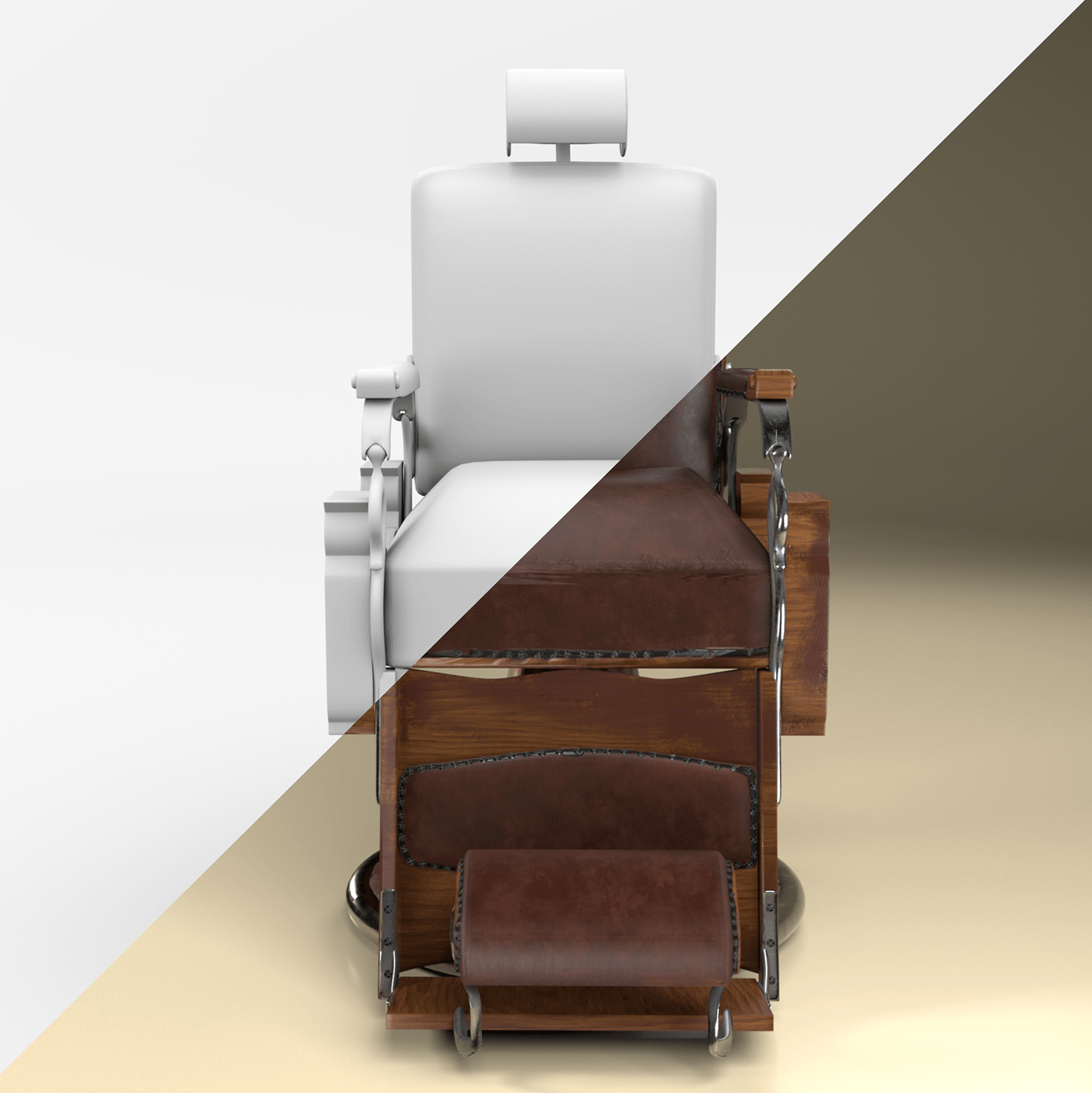 3d modeling 3dart chair Maya wood leather texturing photoshop Arnold Render subtance painter