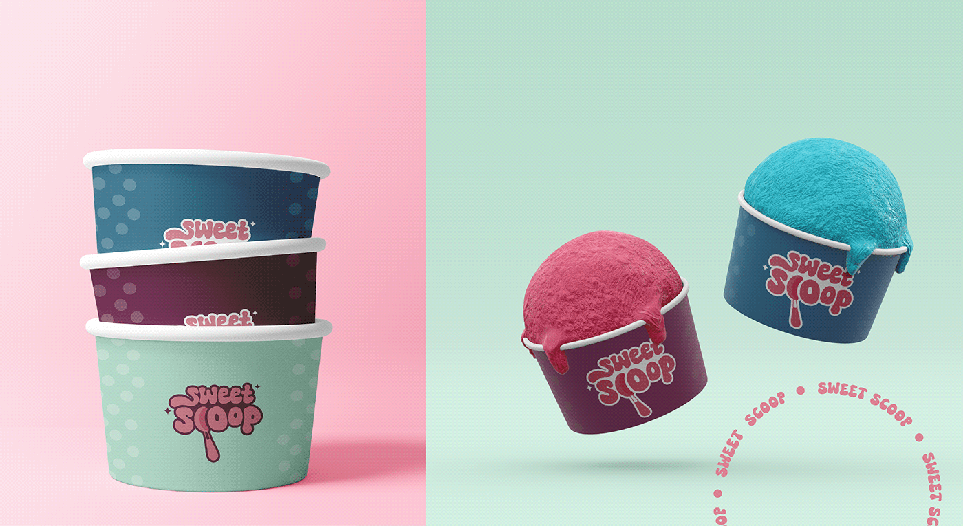 brand identity brand designer Brand Design adobe illustrator Adobe Photoshop mockups ice cream shop New Branding portfolio ILLUSTRATION 