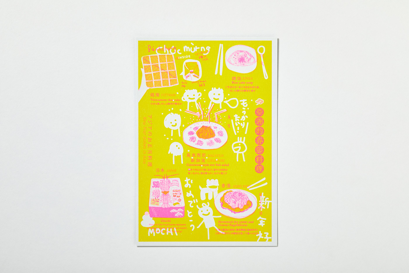 Riso risograph Zine  Zines Food  foodillustration foodillustrations postcard postcard design postcards