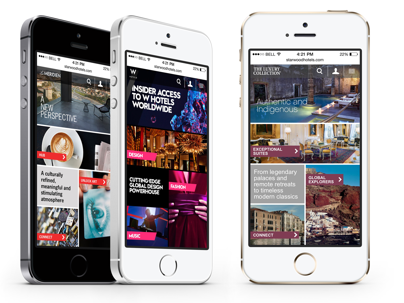 mobile brand content development Hospitality hotels iphone android mobile web