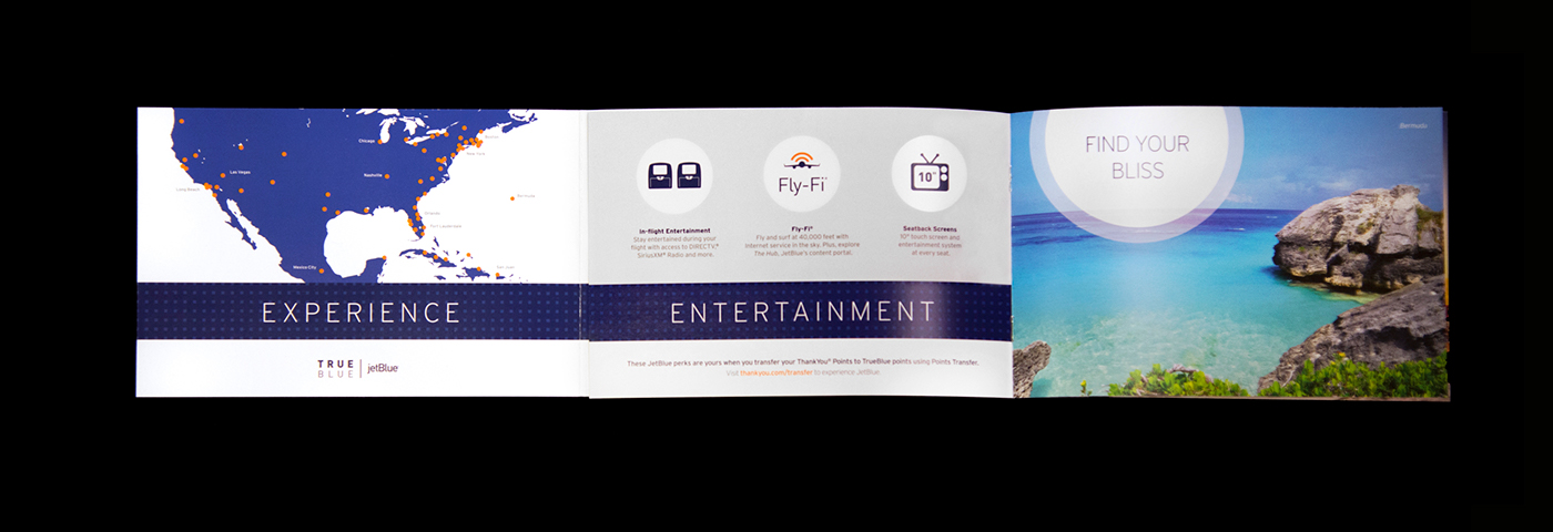 Direct mail Self Mailer graphic design  Advertising  Email destinations Reward Points Travel airline print design 