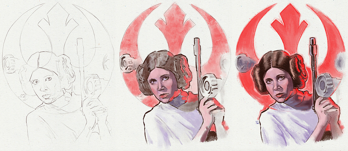star wars Princess Leia Carrie Fisher alternative movie poster
