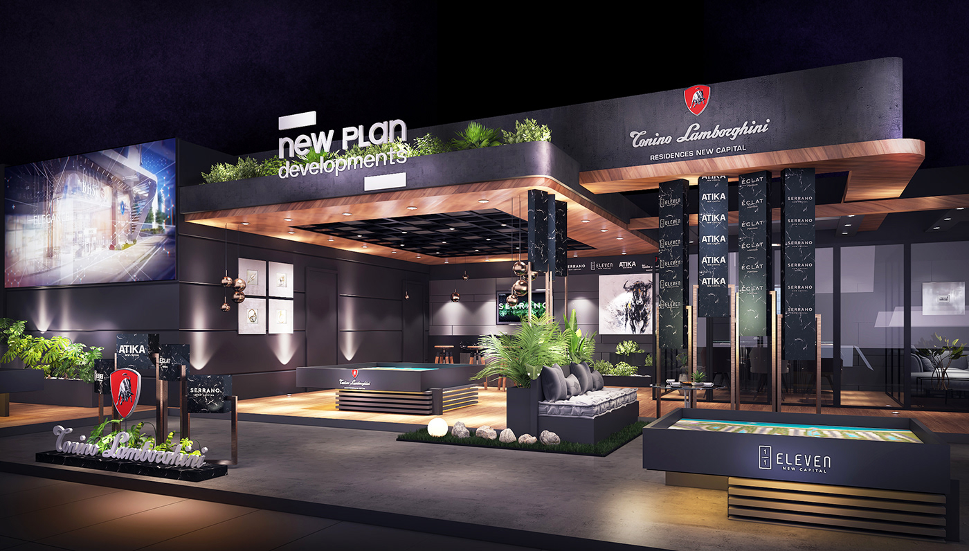 3D 3ds max Advertising  booth egypt Exhibition  nextmove Render Stand vray