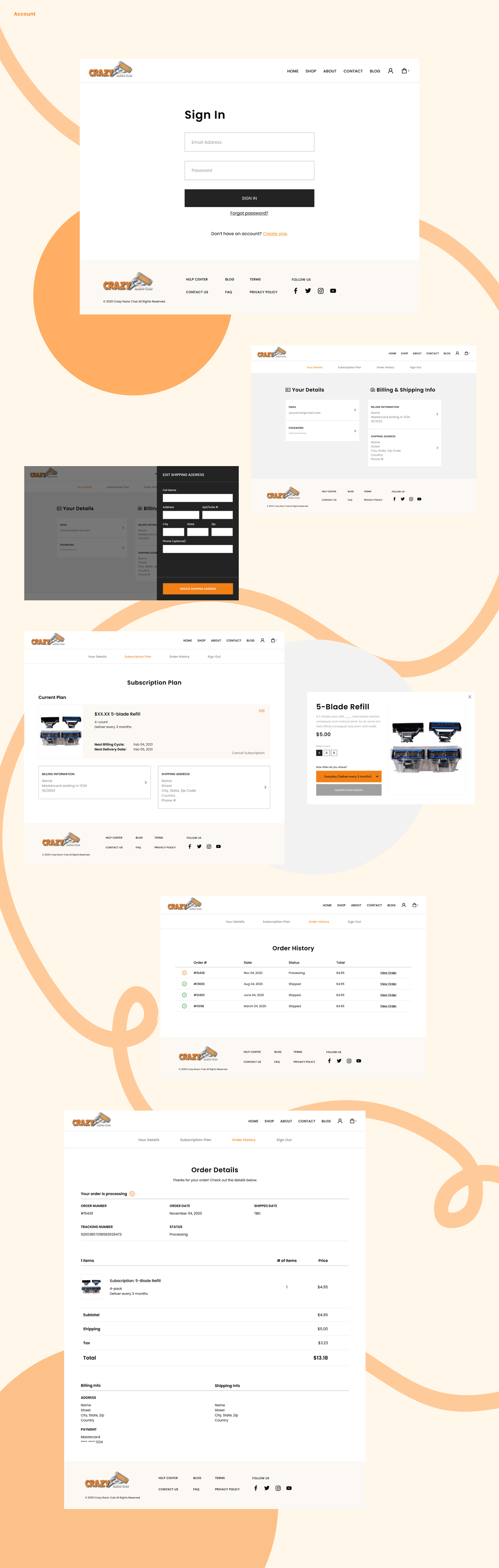 e-commerce subscription ui design UX design visual design Web Design 