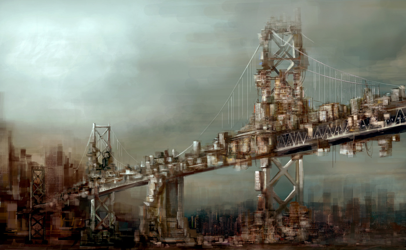 bridge,Digital Art,Illustration.