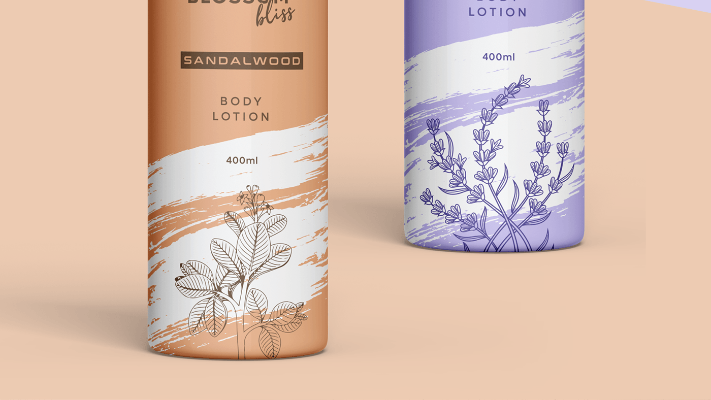 body lotion skincare cosmetics sandalwood clean pastel Graphic Designer packaging designer brand identity lavendar