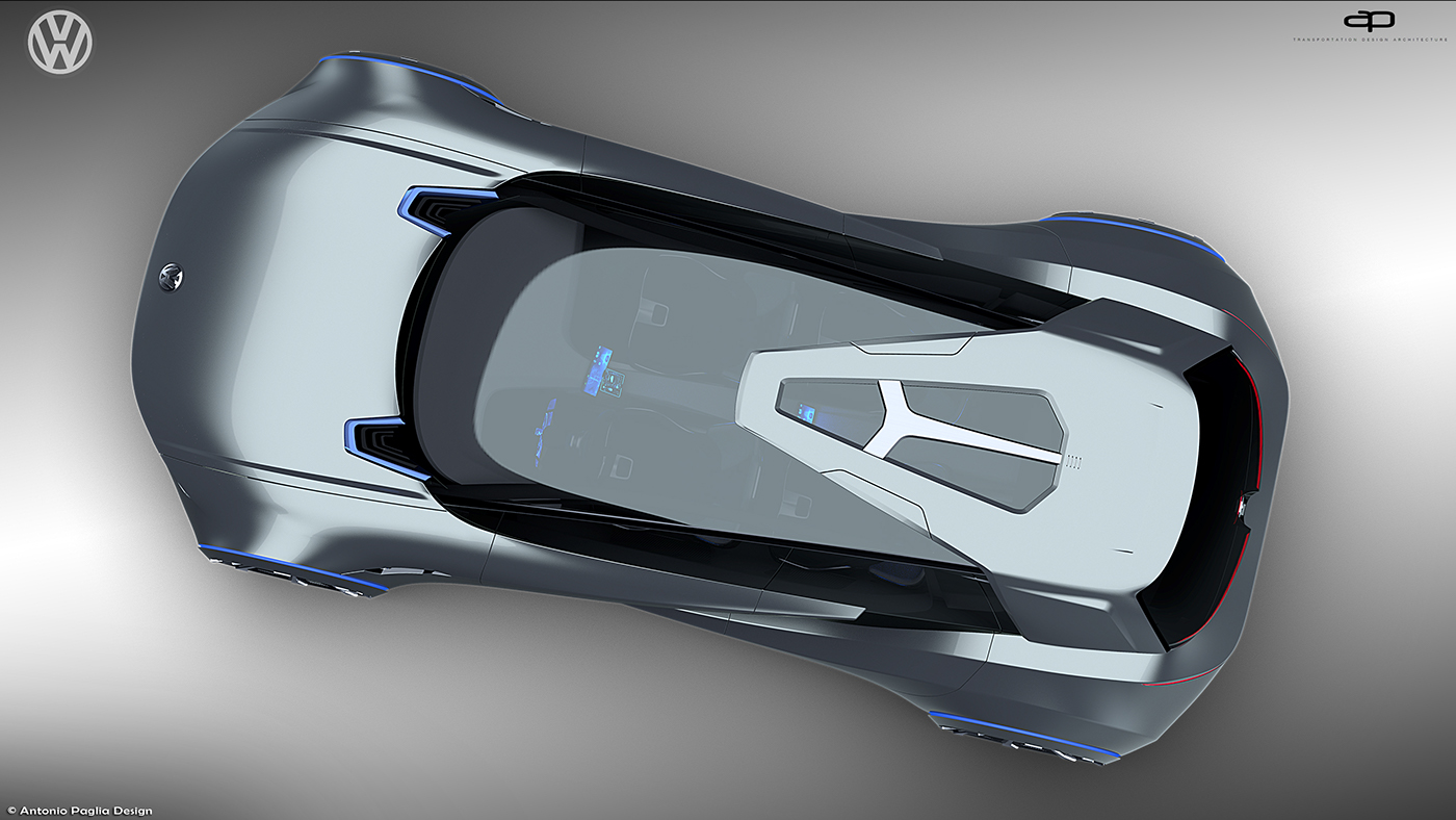 volkswagen golf VW car design automotive   interior car design concept sketch Alias car