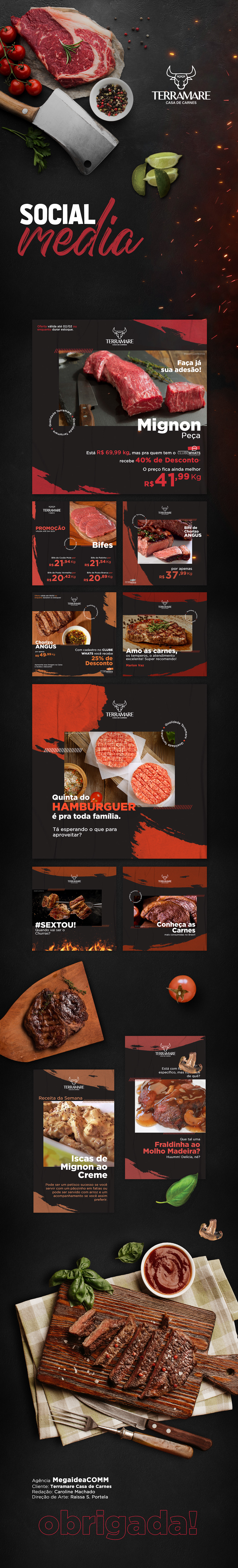 carne casa de carnes criação design Direção de arte marca meat social media Steakhouse terramare
