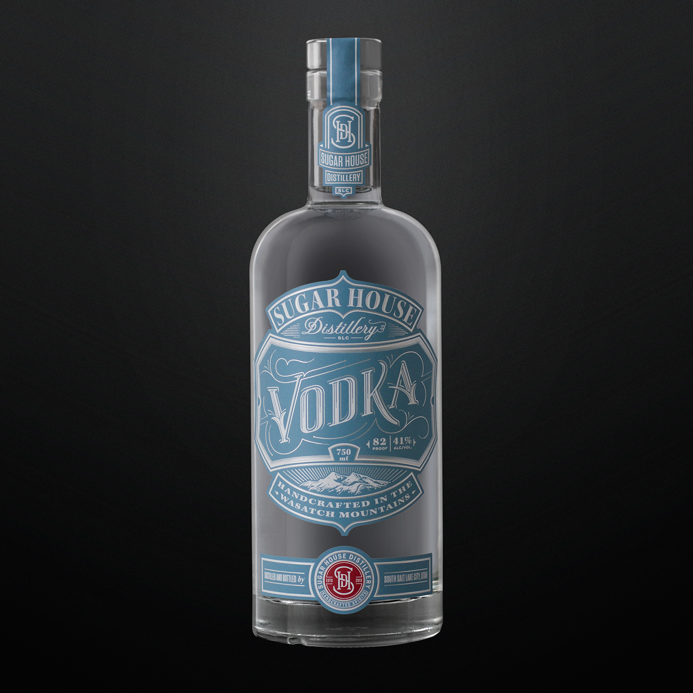 Vodka Spirits alcohol bottle Label distillery Salt Lake City utah monogram