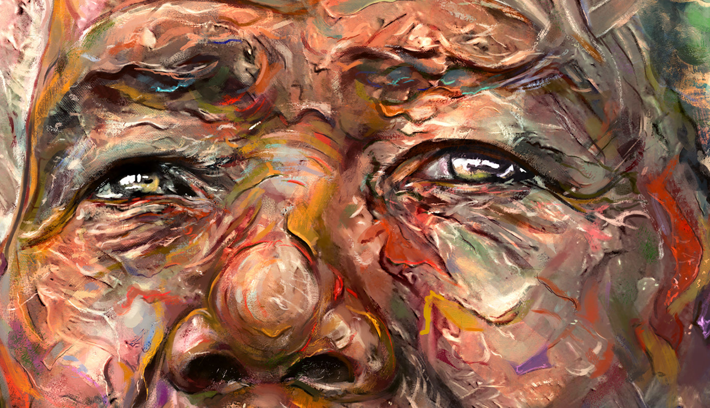 Oil Painting digital painting Digital Art  art Drawing  abstract Interior Nelson Mandela surreal